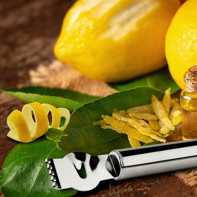 Stainless Steel Lemon Zester Grater, Lemon zester tool,citrus zester tool for Orange Citrus Peeler with Channel Knife