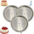 Easy Release Pans Round with Lever, 9.7" Quick Release Easy-Out Cake Pan Set,Baking Tools Pans Stainless Steel Round,Apple Pie Bake & Serve Sets, For All Kinds of Bases (3)
