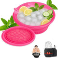 Face Bowl for Ice With Built-in Ice Tray, Collapsible Silicone Ice-Bath Face Bowl, Small Reusable Face-Ice Plunge Bowls, Perfect for Home Use, Camping, Travel (Red)