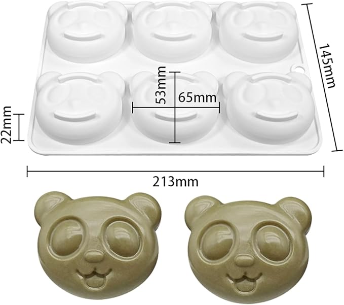 mostsom Silicone Mousse Mold Panda Shape Non-Stick Chocolate Dessert Molds, Flexible Baking Mold for Mousse Cake, Pudding, Jelly, Candy, Ice Cube (A_ Panda)