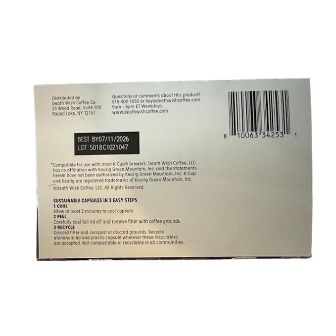 Death Wish Coffee, Espresso Roast Single Serve Coffee Pods - Fair Trade and Organic (10 Count) (Pack of 2)