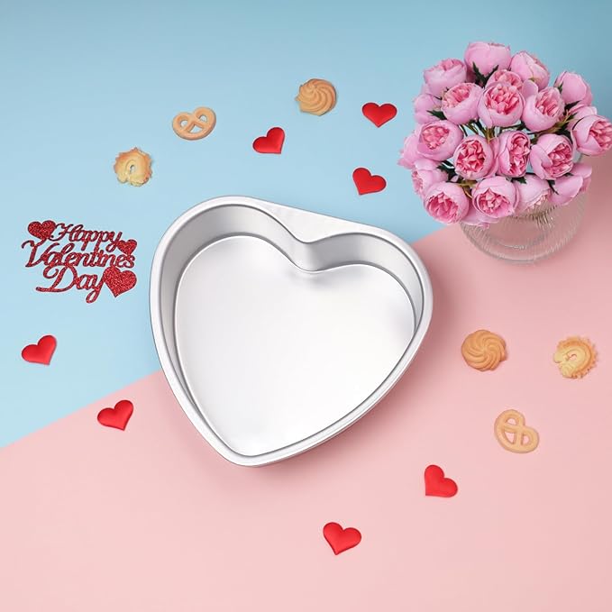 Heart Shaped Cake Pan 10 Inch Aluminum Cake Pans Heart Cake Tin Baking Cake Mold for Valentine's Weddings Birthday Party