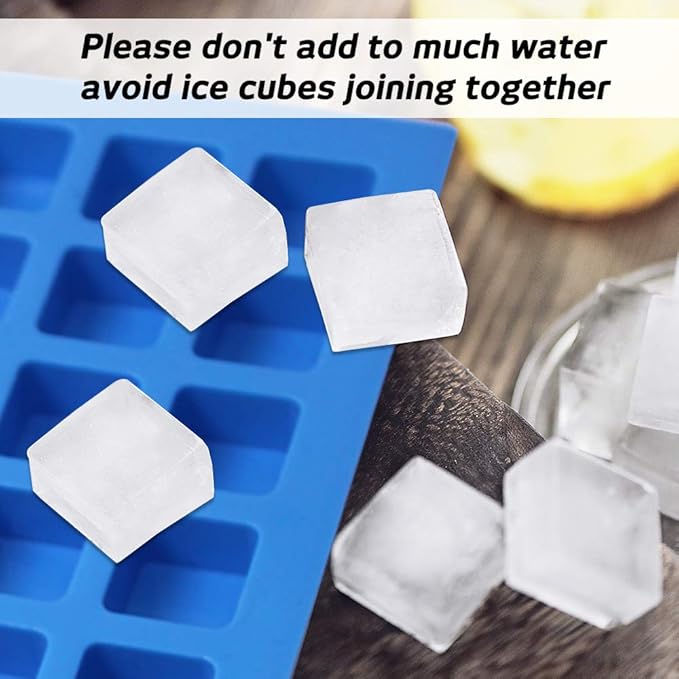 SENHAI 2 Packs Square Silicone Mold, 126 Cavity Flexible and Non-stick Ice Cube Trays Candy Fudge Chocolate Jelly Molds - 1 Blue & 1 Green