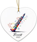 Personalized Clarinetist Ceramic Ornaments Christmas, Clarinet Musical Ornament Gift for Instrument Player, Custom Name & Year Clarinetist Ceramic Ornaments 2025, Clarinet Musician Xmas Ornament Tree