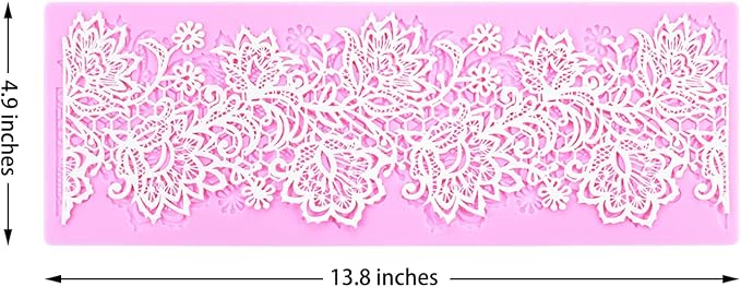 Embossing Lace Fondant Molds, Multi Circle Flowers Lace Mat Wedding Cake Decoration Tool, Rattan Shaped Cupcake Mat Silicone Molds Set of 3