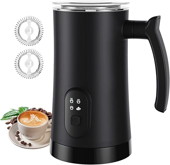 Milk Frother, 4-in-1 Electric Milk Steamer, 350ml/11.8oz Automatic Frother Machine for Coffee, Warm and Cold Foam, Temperature Control for Latte, Cappuccino, Hot Chocolate