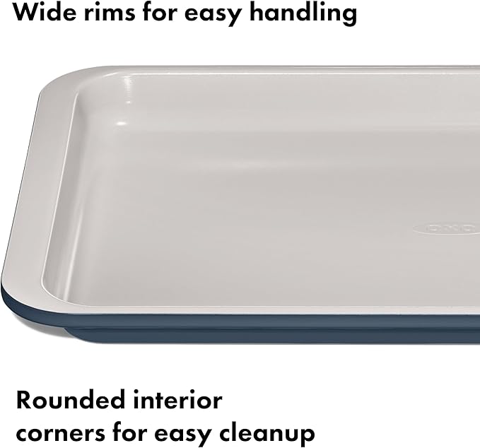 OXO Good Grips Non-Stick Pro Ceramic Coated Metal Bakeware Quarter Sheet Pan – Storm Blue