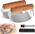Stainless Steel Garlic Presser, Upgraded Garlic Press Rocker with Peeler and Cleaning Brush, Ergonomic Handle for Cooking Enthusiasts (2 pcs)