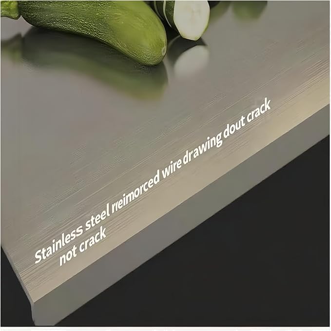 Large Stainless Steel Cutting Board,Suitable for Cutting Meat,Dicing,Vegetables,Fruits,Bread and Baking.ItIsConvenienttoClean,EasytoStoreandCan Be Washed in a Dishwasher (11.8 * 15.7in)