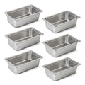 Full Size Hotel Pans 6 Inch Deep Stainless Steel Food Pan - Anti-Jam 6 Pack Steam Table Pan Set for Catering, Buffet Use, Kitchen Prep