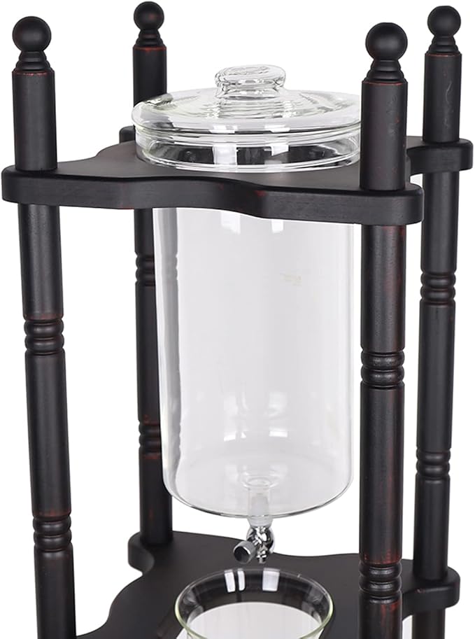 Cold Drip Coffee Maker, 2000ml Large Capacity Glass Dutch Coffee Dripper Ice Drip Coffee Tower w/Stable Base for Commercial Office