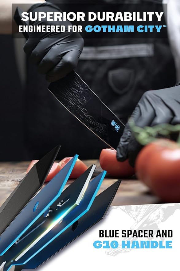 Dalstrong Knife Set - 2 Piece - BATMAN™ Shadow Black Edition - 8" Chef Knife 3.75" Paring Knife - High Carbon 7Cr17MoV Steel - Black Titanium Kitchen Knife - Collection Item - G10 Handle - Sheath