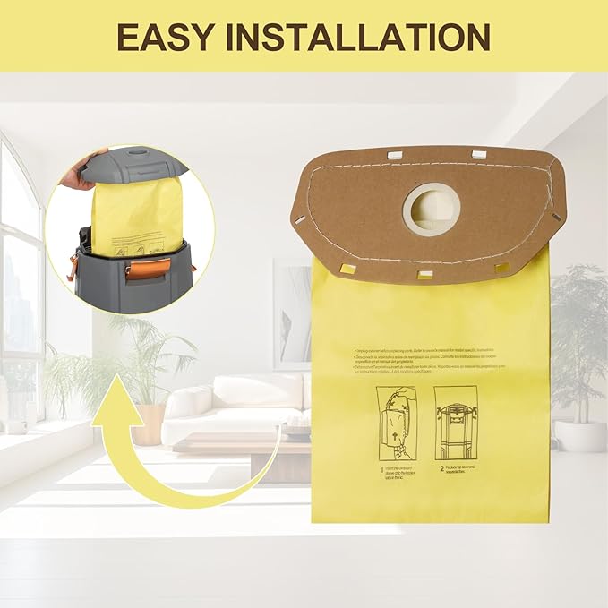 AH10232 Type CB1A Allergen Filtration Backpack Vacuum Bag Fit for Hoover Backpack Vacuum CH34006, CH93600, and CH93619(5 Pack)
