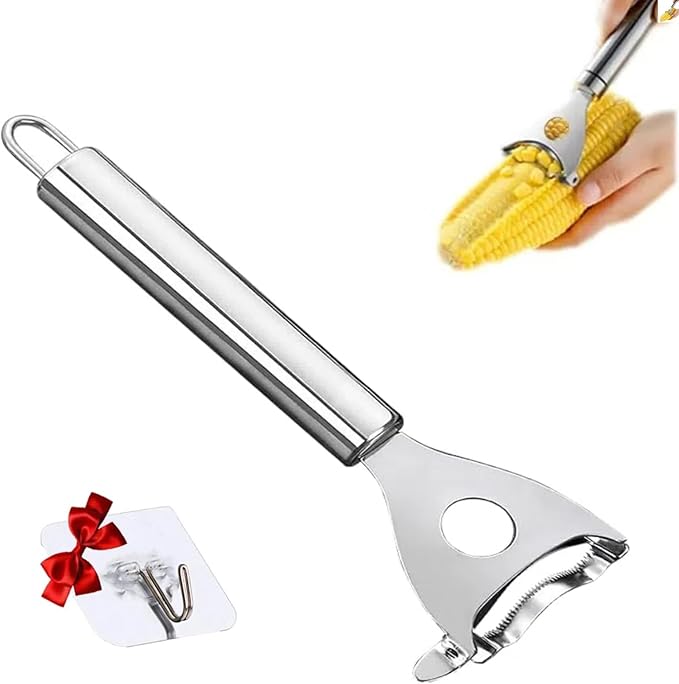 Cobb Gobbler corn peeler, 2025 New Cobb Gobbler Corn Peeler，Cobb Gobbler grain thresher, labor-saving and fast Cobb Gobbler labor-saving corn peeler, corn cob peeling tool (Silver(1Pcs))