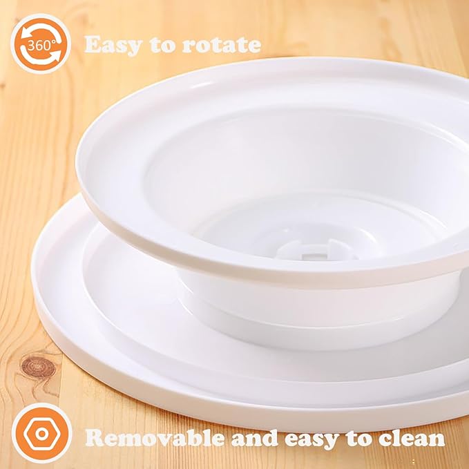 Cake Stand, 11 Inch Rotating Cake Turntable, Turns Smoothly Revolving Baking Supplies Cake Turntable for Baking Cupcake Cookie Muffin (White)
