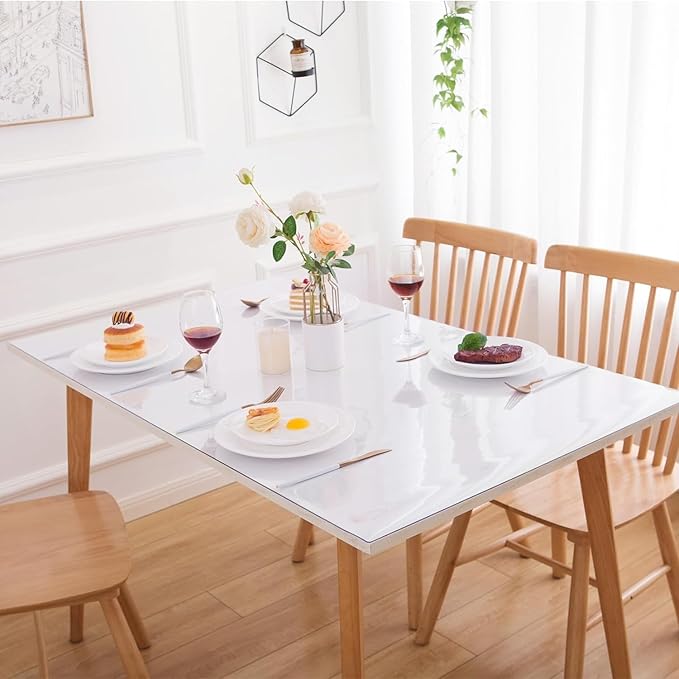 38 x 60 Inch Clear Table Cover Protector, 1.5mm Plastic Table Cover, Waterproof Table Pad for Dining Room, Kitchen, Office