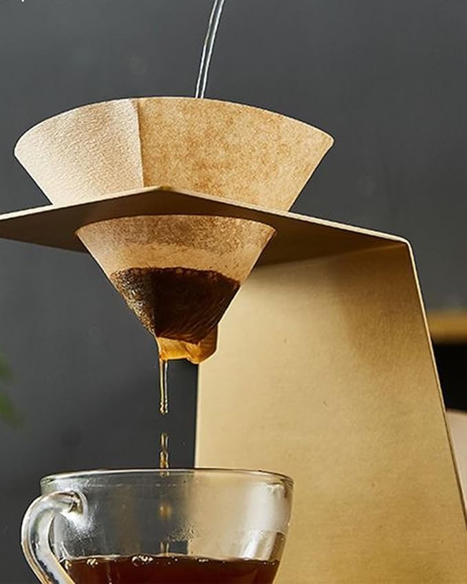 Natural Unbleached Coffee Filters, Size for 8-12 Cup Drip Coffee Makers, Cone Shape Design Prevents Leaks & Blowouts, Disposable for Pour Over & Automatic Machines