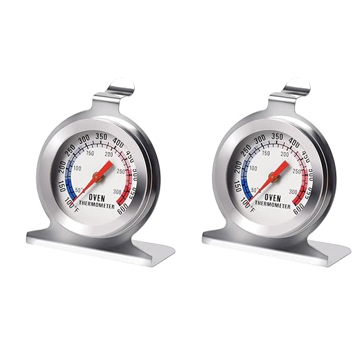 Stainless Steel Oven Thermometer for Electric/Gas Oven, Kitchen Cooking Grill Smoker Thermometer(50-300°C/100-600°F) (2)