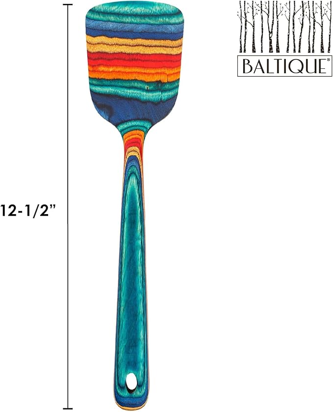Totally Bamboo Baltique Montego Bay Collection 12-1/2" Wooden Spatula, Safe for Nonstick