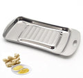 Stainless Steel Ginger Grater, Lemon Zester, Cheese Grater with Wasabi Garlic Grinding Tool for Sushi, Sashimi, Tempura, Silver