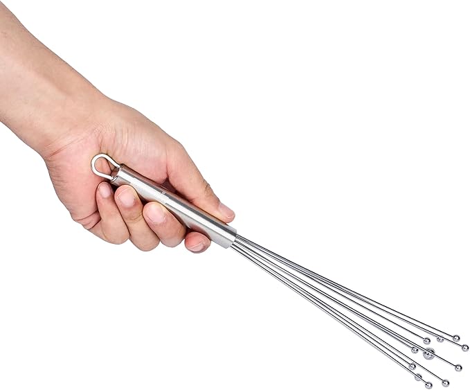 Restaurantware-German Standard 12.6 Inch Ball Whisks, 6 Dishwashable Kitchen Whisks - Ergonomic Handle, Durable, Stainless Steel Manual Egg Beater, Suitable For Whisking, Stirring, Mixing, Beating