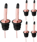 Pafusen 6 Pack Liquor Bottle Pourers, Liquor Pour Spout for Liquor Bottles, Stainless Steel Olive oil Dispenser Spout, Alcohol Pourer Spouts Dust Caps Covers, Rose Gold
