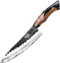 MITSUMOTO SAKARI 8 Inch Gyuto Chef Knife - Professional Japanese Kitchen Knives, Hand Forged 67-Layer 440C Damascus Steel, MapleWood Handle & Sandalwood Box