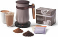 Hot & Cold Drinking Chocolate System - The ALL-NEW Velvetiser from Hotel Chocolat - Kit includes hot chocolate maker with US Power Supply, 10 serving taster box, 1 mug and 1 glass - Pebble Edition