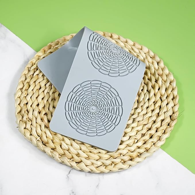 TUKE Tuile Molds Circular Grid Candy Mold Chocolate Candy 3D Hollow Leaf Silicone Mold, Sugar Craft Cake Decoration, Cupcake Top, Polymer Clay (Circular Grid_9.6x3.4x0.12 inch)