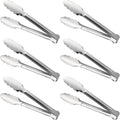Serving Tongs, Stainless Steel Kitchen Cooking Food Buffet Mini Salad Appetizer Tong Small 6 Pack 7 Inch