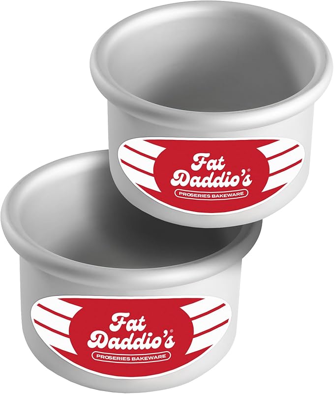 Fat Daddio's PRD-32SET Anodized Aluminum Round Cake Pans, 3 x 2 inch, Set of 2