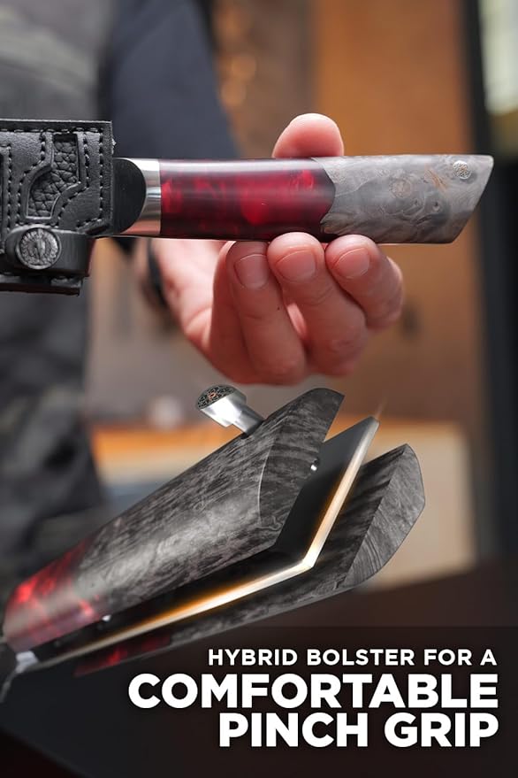 Dalstrong Paring Knife - 4 inch - Spartan Ghost Series - Premium American Forged S35VN Powdered Steel - Razor Sharp Blade - Kitchen Knife - Maple & Red Resin Handle - Sheath