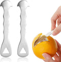 2Pcs Easy-to-Peel Orange Peeler Tool, Stainless Steel Citrus-Peeler, Left-Right Opening Citrus Peeler Tool, Hook Design for Easy Storage