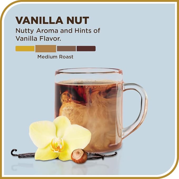 Don Francisco's Vanilla Nut Ground Coffee, Medium Roast – Flavored 100% Arabica, 20 oz Bag, Premium Coffee for Drip, Pour Over & French Press