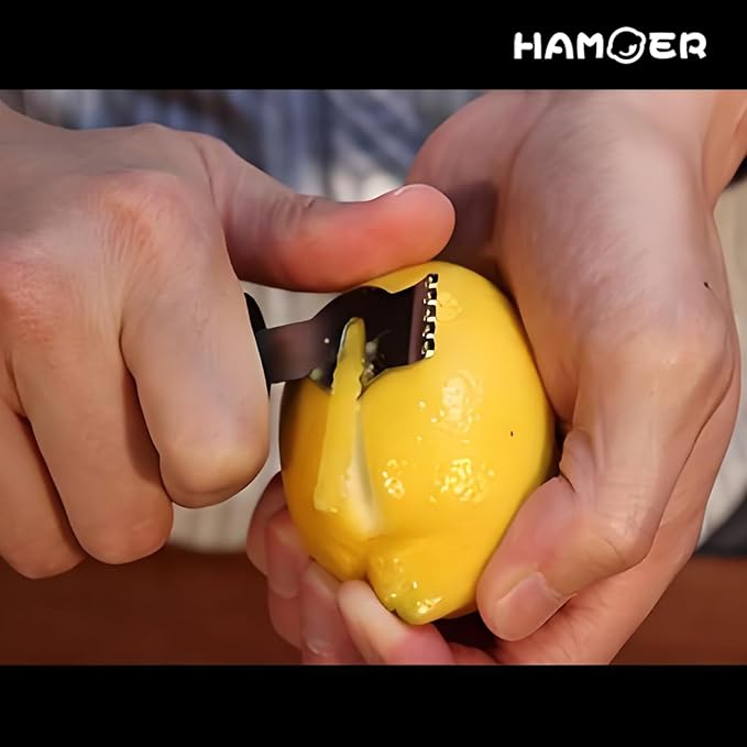 Lemon Zester Grater Channel Knife Handheld for Bar Kitchen full Stainless Steel tool set