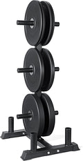 CAP Barbell 2-Inch Olympic Bumper Plate Weight Set with 6 Post Rack | 100-370 lbs | Multiple Options