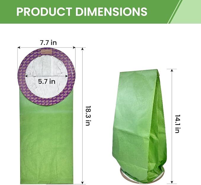 20 Pack 100331 Backpack Vacuum Bags Compatible with ProTeam 10 QT Backpack Vacuum Cleaner，Replace Part #100331 Open Cirular Collar