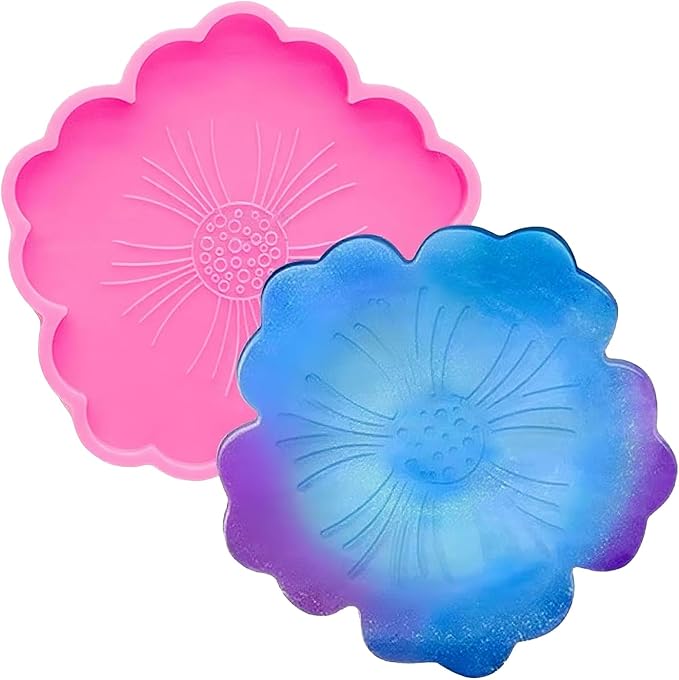 Coaster Resin Epoxy Molds for Casting Irregular Wave Shape Silicone Geode for Making Cup Mats Agate Coaster Mold Wine Glass Holder Home Decor DIY Craft Project