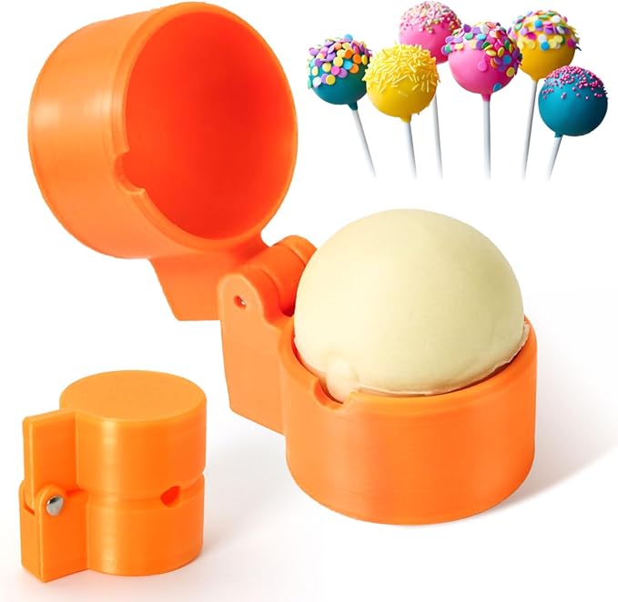 Round Cake Pop Mold Shapes Press Set, Sphere Circle Cake Pop Cutter and Pusher, Baking Tools Accessories for Cake Pops, Cookies, Wedding and Party Desserts (2pcs)