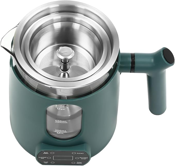 Electric Kettle,Temperature Control Glass Tea Maker LCD Display,Water Boiler & Heater With 360° Swivel Base and 6 Different Kinds of Functions For Coffee,Tea,Milk,Water,Hot Chocolate (Green)