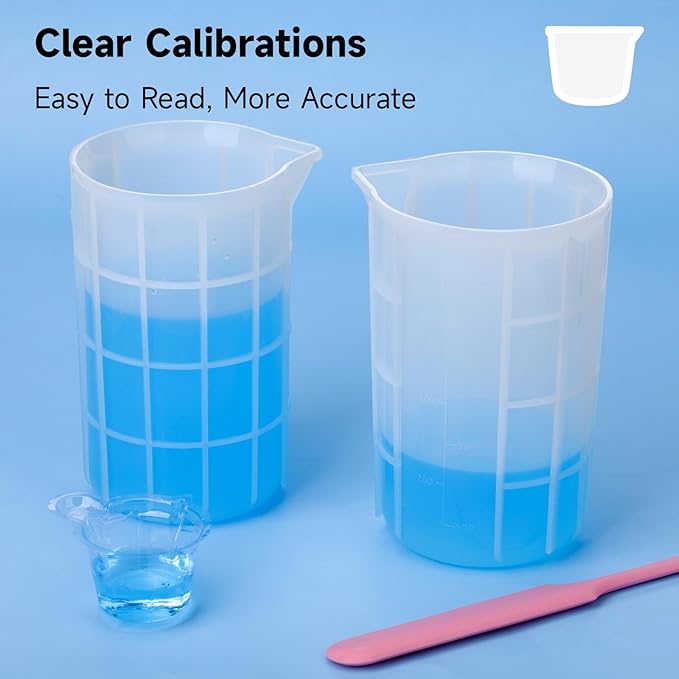 Gartful 700ml Extra Large Silicone Cups, 23OZ Reusable Resin Measuring Cups for Epoxy, Jewelry Casting Molds, Acrylic Paint Pouring, Waxing, DIY Craft Project, 4PCS