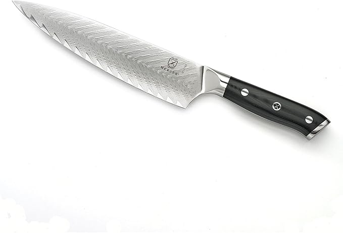 Mercer Culinary M13780 Premium Grade Super Steel, 8-Inch Chef's Knife w/Leaf Pattern Blade, G10 Handle