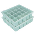 Baby Food Storage Silicone Cubes with Clip-On Lid Freezer Tray Baby Food Soups Purees Ice Safe Design Made in Korea (20cubes 0.8oz, Ocean Blue Set of 2)