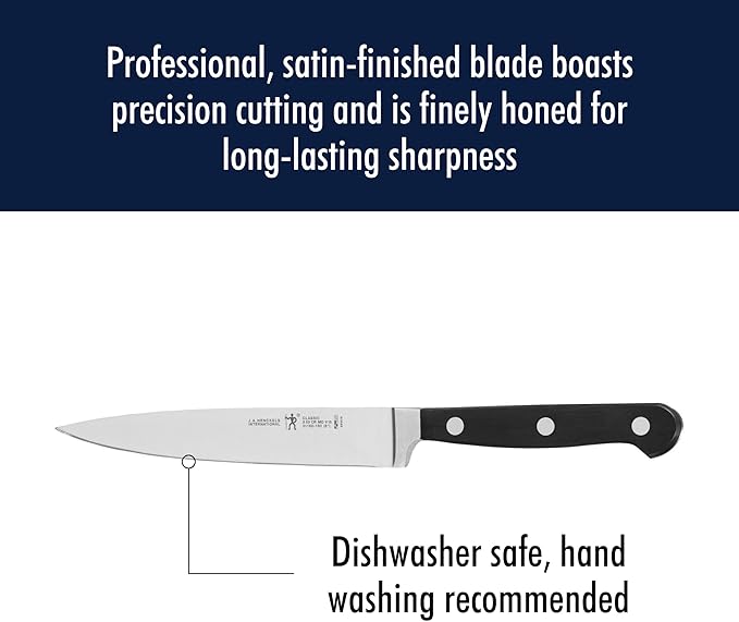 HENCKELS Classic Razor-Sharp 3-Piece Kitchen Knife Set, Chef Knife, Paring Knife, Utility Knife, German Engineered Informed by 100+ Years of Mastery, Stainless Steel