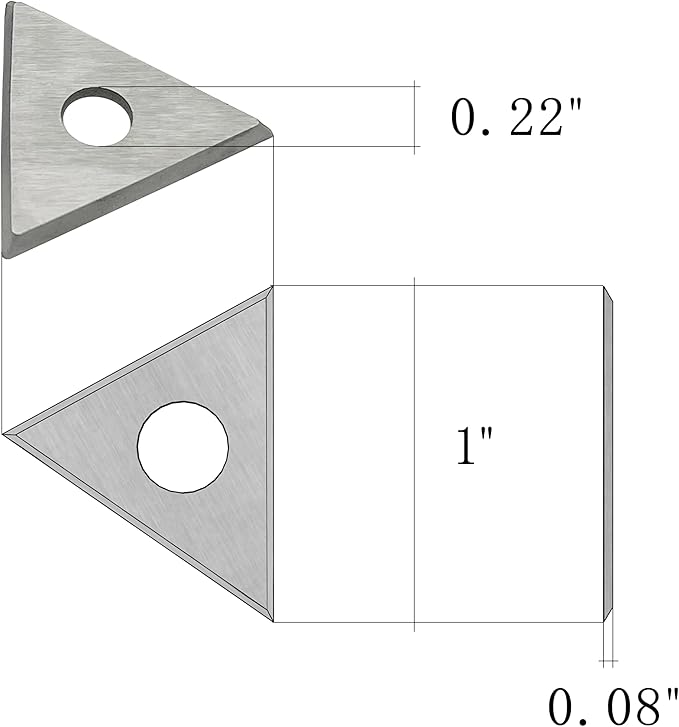 Paint Scraper Carbide Blades Double-Edged Reversible Replacement Blade (1" Triple-Edge Triangle) By LU&MN