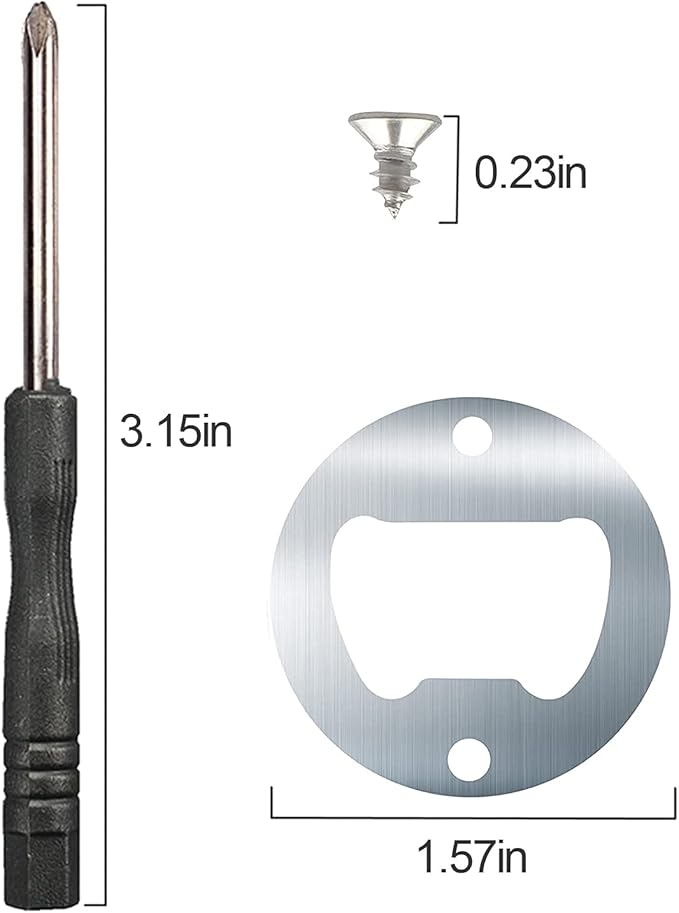 JINGTONG 25 Set DIY Bottle Opener Insert Kits, Rustproof Inserts + 50 Screws Screwdriver Metal Beer Hardware Parts Accessories for Resin Mold (Silver 25)