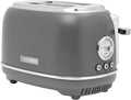 Haden Chelsea 2 Slice Wide Slot Toaster with Adjustable Browning Control, Grey & Chrome