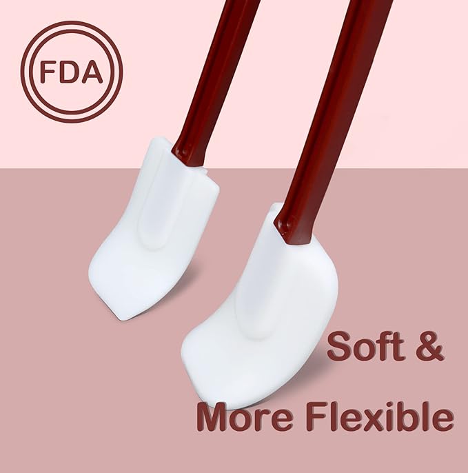 16.5 INCH Silicone Spatulas Heat Resistant Heavy Duty Rubber Spatulas Commercial Spatulas Set for Kitchen Use Silicone Cooking Utensils Sets of 2