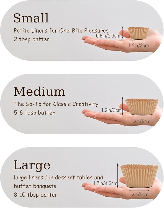 qiqee 600 Count Mini Cupcake Liners Coffee Muffin Liners Food Grade Baking Cups Paper No Smells（Small Size）