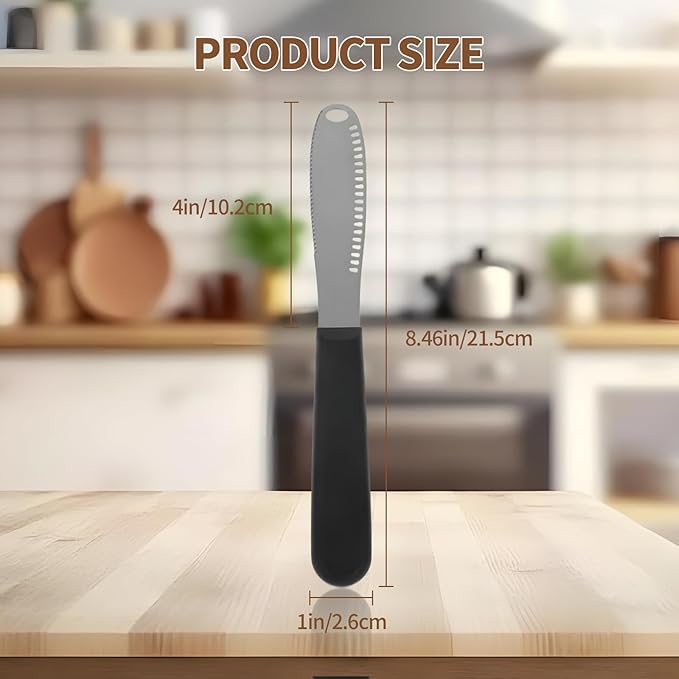 2 Pcs Butter Knife Spreader with Holes, 3 in 1 butter knife, butter curler knife, Butter Grater with Ergonomic Handle, stainless steel butter spreader for Butter, Cheese, Jam